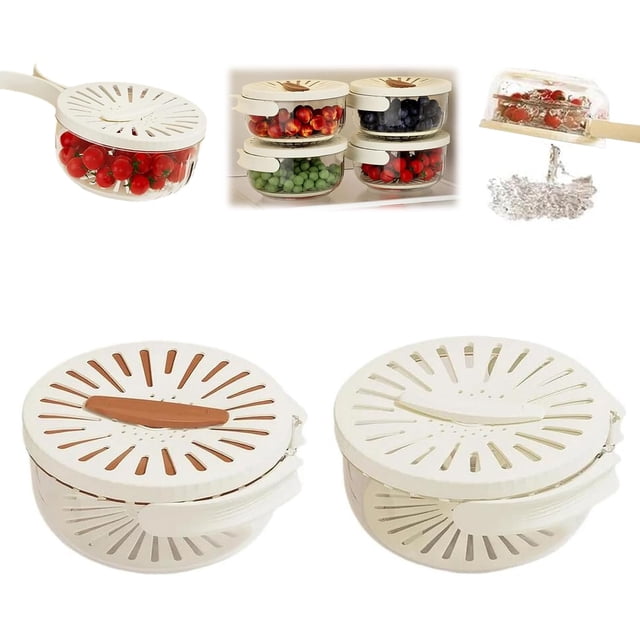 Nueva canasta de drenaje con tapa, canasta de drenaje multifunción 2 en 1 con asa plegable, tazón para lavar frutas y verduras con colador, centrifugador de ensalada, tazón de canasta coladora de coci