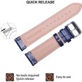 thumbnail image 3 of Correas de reloj de liberación rápida de piel de becerro de grano de cocodrilo correas de reloj de repuesto correa de reloj de cuero genuino superior pulsera de hebilla de acero inoxidable para hombres y mujeres - 20 mm 22 mm, negro azul marino azul marino 22 mm, 3 of 5