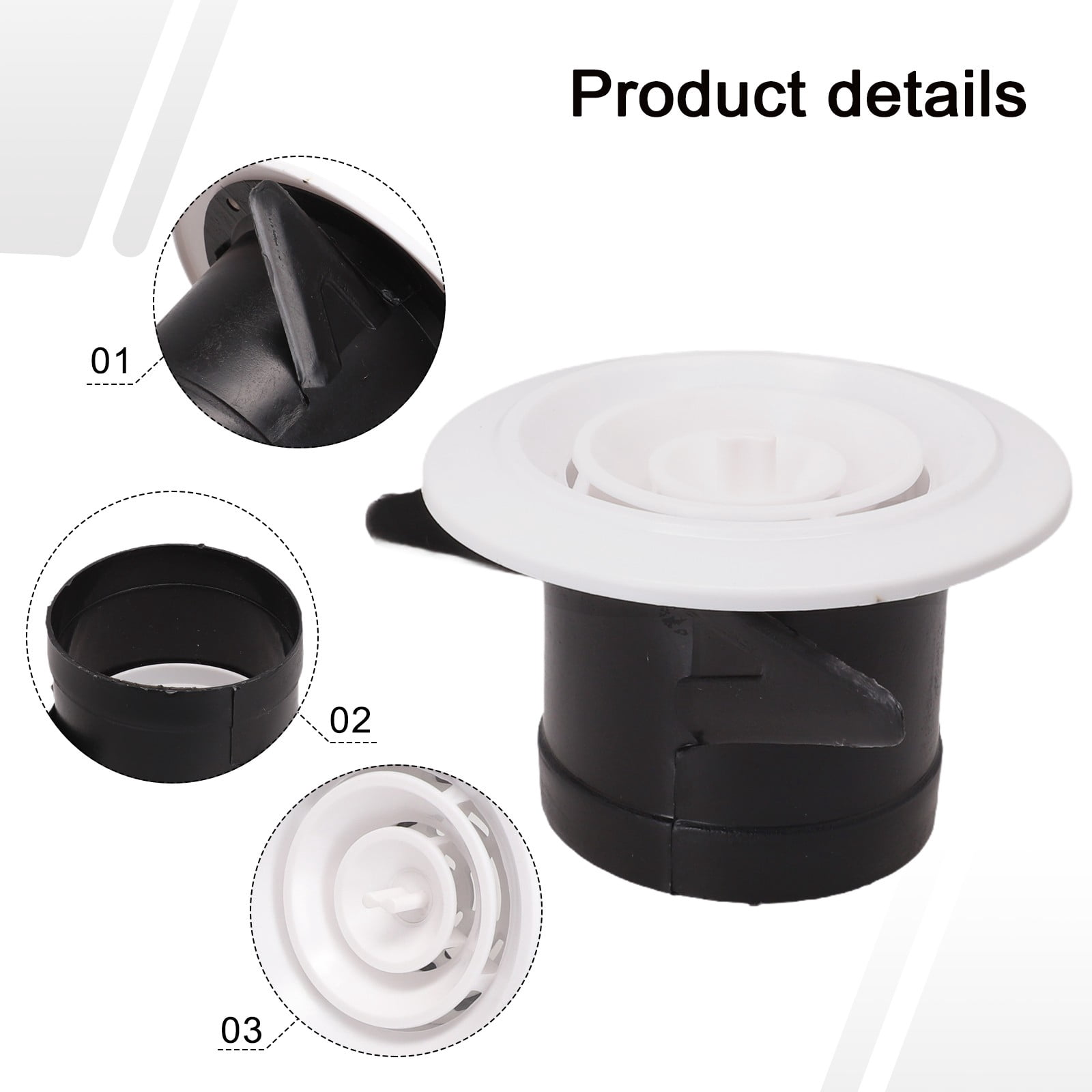 200mm Wall Interior Vent ABS Ventilation Grille Vent Cover Adjustable