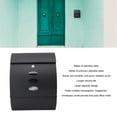 thumbnail image 3 of Stainless Steel Mailbox, Curved Design Professional Black Wall Mounted Mailbox Large Capacity  for Outside, 3 of 7