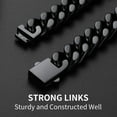 thumbnail image 5 of ChainsHouse Cuban Link Chains for Men Stainless Steel Black Chain Necklace 12mm Heavy Easy Clasp Tranish Resistant Durable Hip Hop Mens Jewelry Gift, 18"-30", 5 of 8