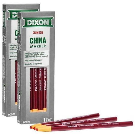 UPC: 0194629101504 | Dixon Ticonderoga DIX00071-2 China Markers  Crimson Red – Pack of 12 – 2 per Pack
