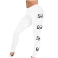 thumbnail image 5 of Feancey Sale of The Day Leggings for Women High Waist Casual Valentines Day Workout Pants Novelty Heart Print Stretchy Tummy Control Tights Seamless Butt Lift Yoga Pant White S, 5 of 7