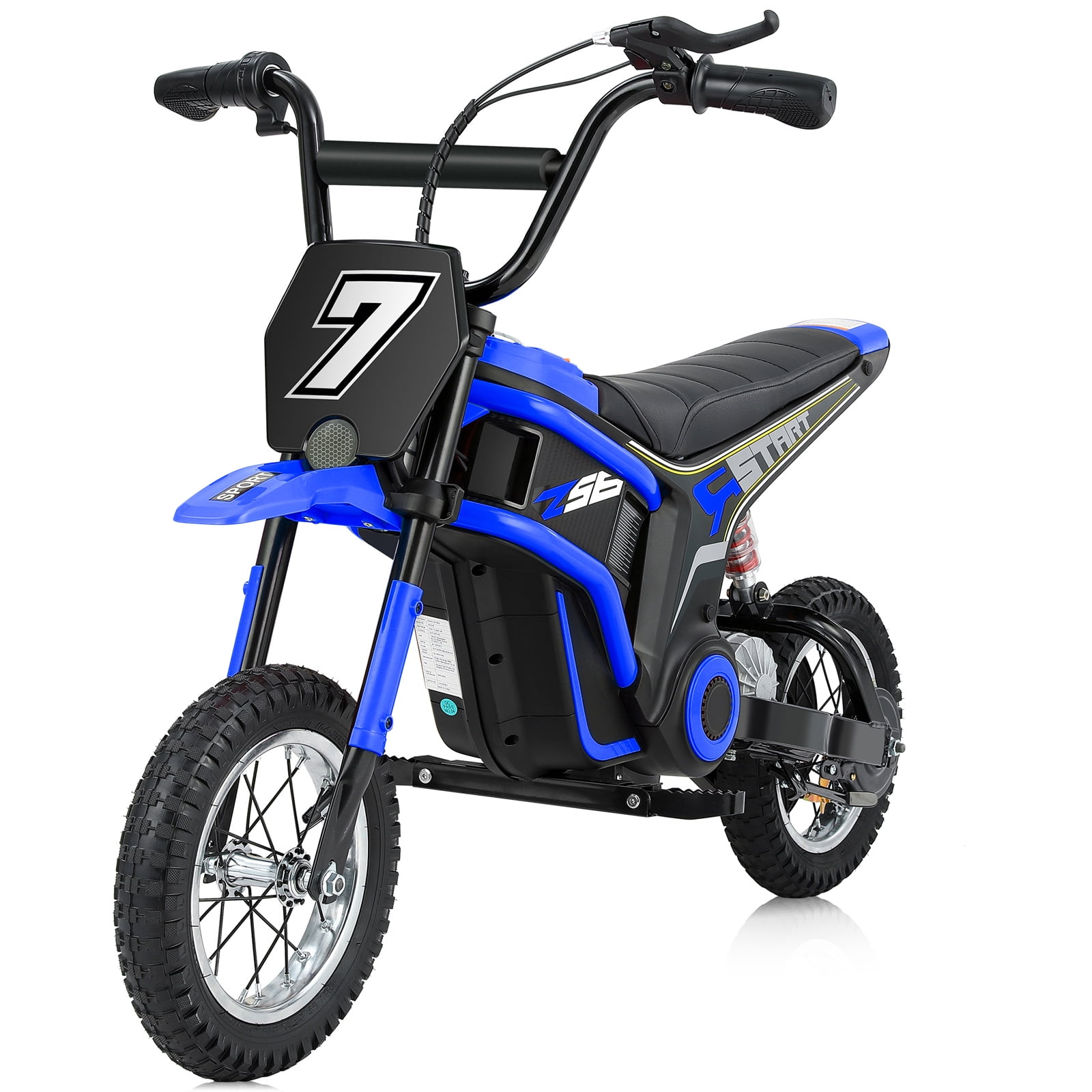 24V Dirt Bike,Neche 250W Electric Powered Motorcycle,Ride on Dirt Rocket with Shock Absorption Suspension for Kids Age 13+,Blue
