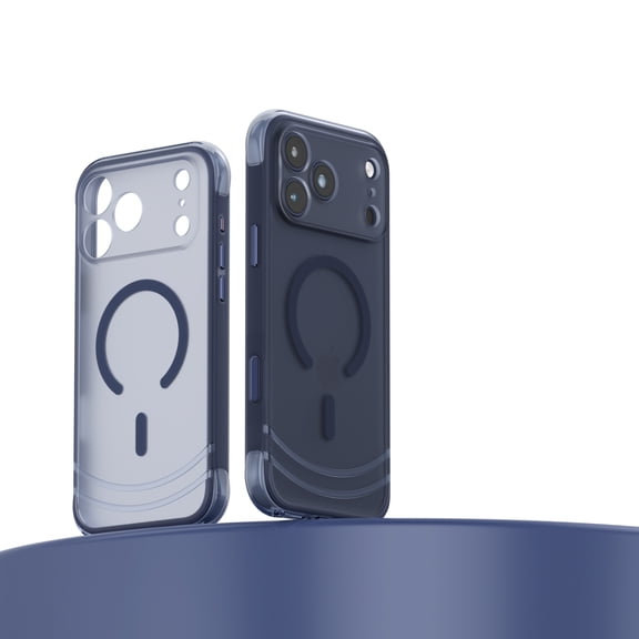 For iPhone 17 Pro Max Phone Case,Compatible with Wireless Charging,Anti-fingerprint Matte Skin-feel Translucent Back,Shockproof Non-Slip Drop Protection Hybrid Thin Fit Phone Case,Darkblue