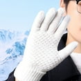 thumbnail image 5 of Moocorvic Winter Warm Gloves Men Women, Touch Screen Thermal Knit Gloves for Cold Weather Outdoors,White, 5 of 8