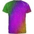 thumbnail image 2 of Mardi Gras Party Mask Distressed Grunge Flag All Over Mens T Shirt Multi SM, 2 of 2