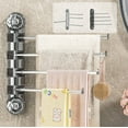thumbnail image 1 of Bowayaoa No-Hole Suction Cup Towel Rack, Swivel Multi-Pole Bathroom Towel Bar, Strong Adhesion Wall-Mounted Shelf for Washroom, Folding Drying Rack for Travel, Rotatable Shelf Holder, 1 of 9