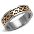 thumbnail image 1 of Bague Bicolore en Acier Inoxydable IP Rose Sans Stone in No Stone - Taille 6, 1 of 1