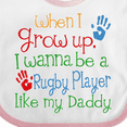thumbnail image 4 of Inktastic Rugby Player Like Daddy Boys or Girls Baby Bib, 4 of 4
