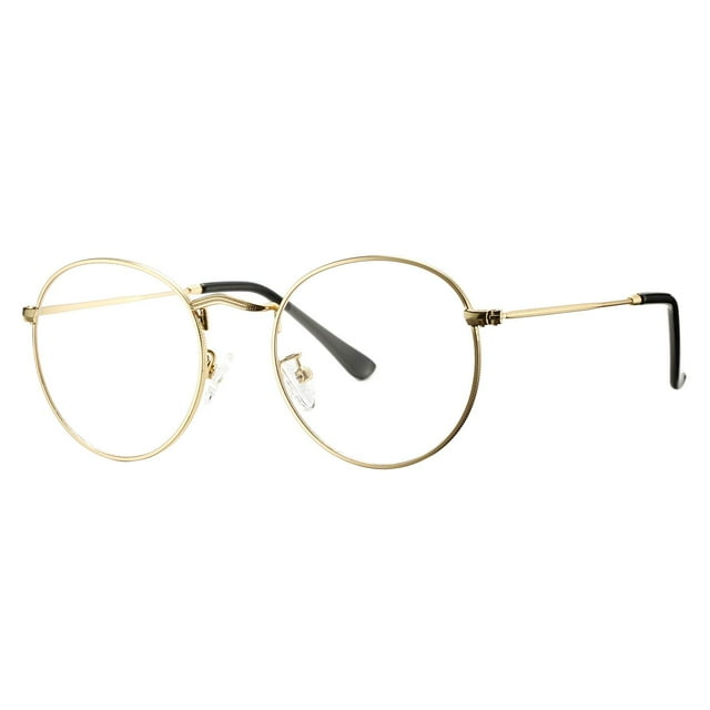 Gafas Pro Acme Classic con montura redonda de metal, unisex, color dorado