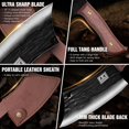 thumbnail image 5 of ENOKING 6.3" Meat Cleaver Chef Knife, High Carbon Steel Kitchen Butcher Knife Hand Forged with Sheath for Home, 5 of 7
