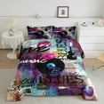 thumbnail image 2 of Feelyou Old School Teens Full Size Comforter Sets, Chic Street Graffiti Bedding Comforter Set, Hiphop Album Music Reversible Bedding Sets, Ultra Soft Bedroom Decor, 3-Piece, 2 of 8