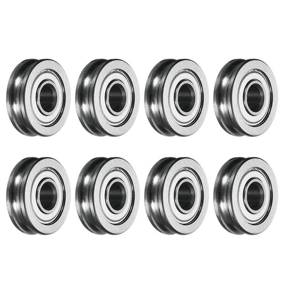 8 Packs U604ZZ U Groove Track Guide Bearing 4x13x4mm U Groove Roller Wheel (GCr15) Chrome Steel Bearings