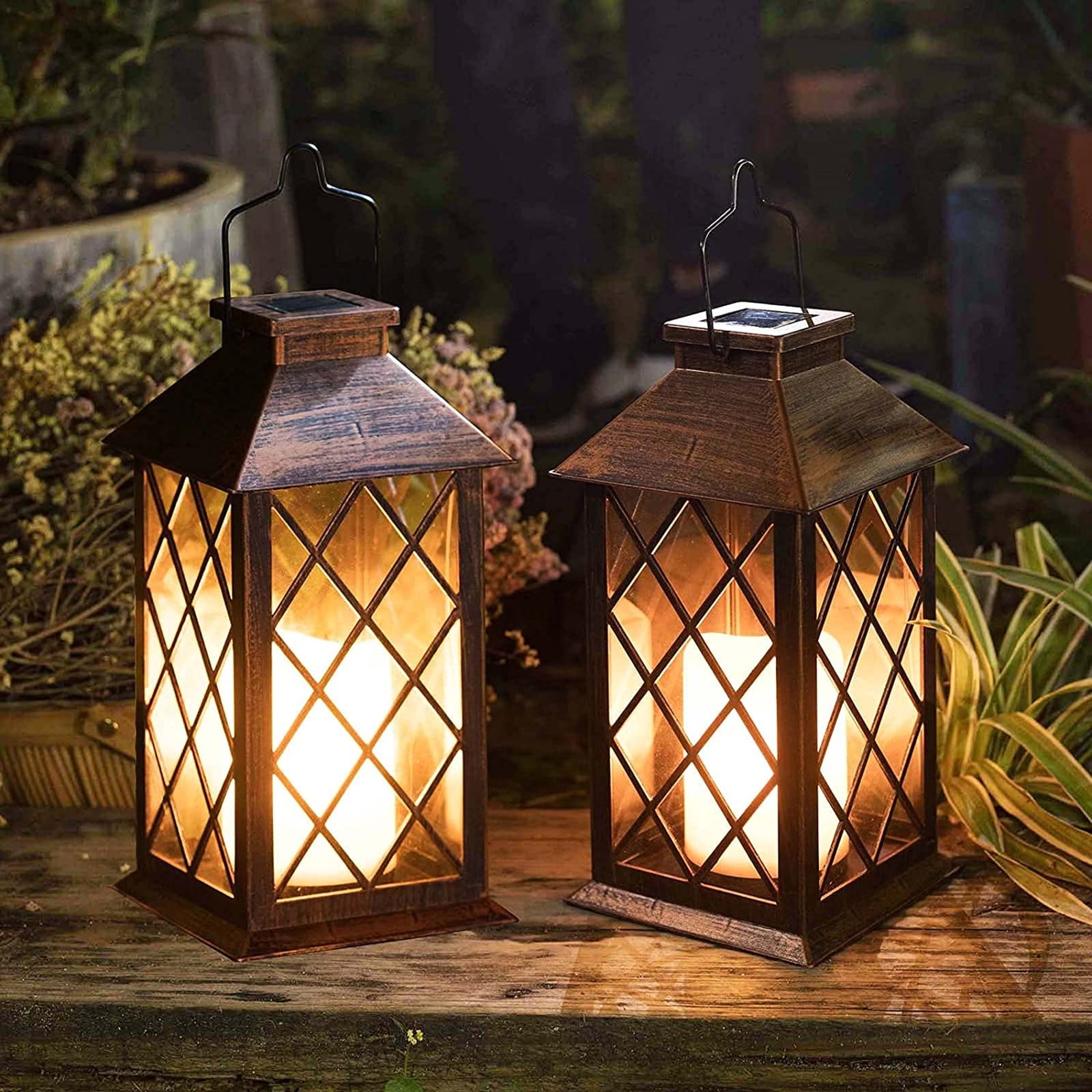 Portable Solar Powered LED Hanging Garden Light Lantern Decor Lamp Outdoor 