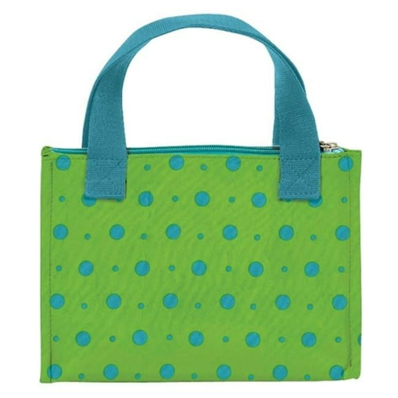 Joann Marrie Designs NLB1LTD Lunch Bag - Lime with Turquoise Dots- Pack of 2