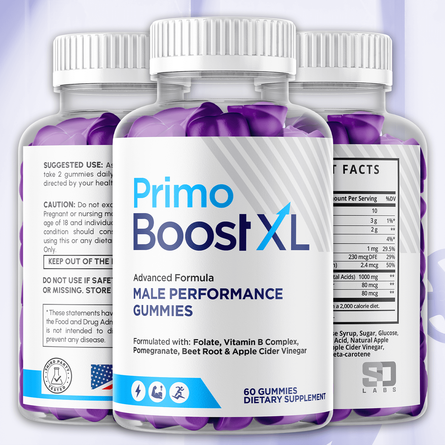Primo Boost XL Gummies Advanced Formula All Natural Vitamin Supplement PrimoBoost XL 120 Gummies