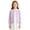Light Violet, variant on Girls Knit Cardigan Cute Hollow Long Sleeve Button-Up Knit Coverups Solid Casual Kids Preppy Sweater Outerwear