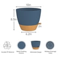 thumbnail image 3 of FIASON 2 Pack 10 Inch Blue & Brown Self-Watering Plant Pots, Durable Indoor Outdoor Flower Containers with Drainage Holes, Watering Lip & Removable Saucer for Home Patio Garden Decor, 3 of 12