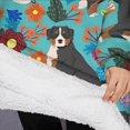 thumbnail image 3 of Oversized Wearable Blanket Hoodie,Bernese Mountain and Flower Sherpa Blanket Hoodie with Super Pockets,Super Warm Fuzzy Pullover for Women & Men, 3 of 6