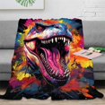 thumbnail image 2 of Fleece Throw Blanket Dinosaurs Printed Blanket Luxurious Warm And Cozy For All, 2 of 7