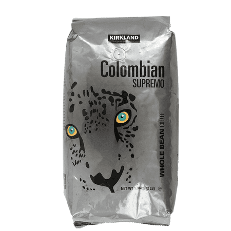 KS Colombian Supremo Whole Bean Coffee Medium Roast 3lbs. Bag with Unparalleled Flavor USDA Organic Certified Kosher Certified | 100% Arabica Coffee Beans