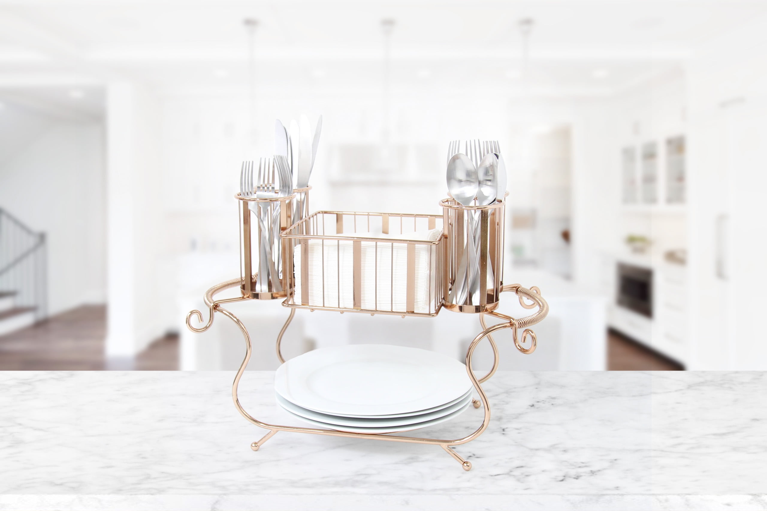 Inspired Living UTENSIL CADDY SILVERWARE BUFFET ORGANIZER; Large Caddy