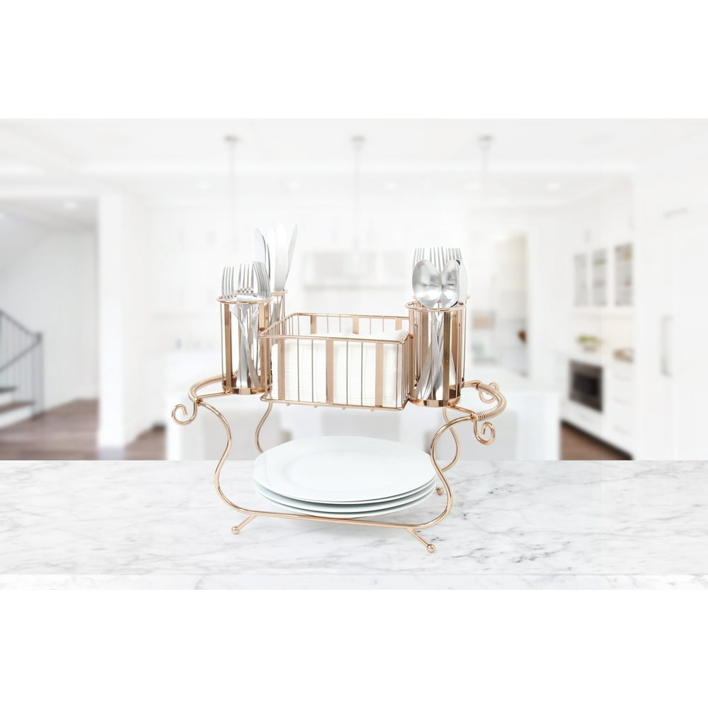 Inspired Living UTENSIL CADDY SILVERWARE BUFFET ORGANIZER; Large Caddy