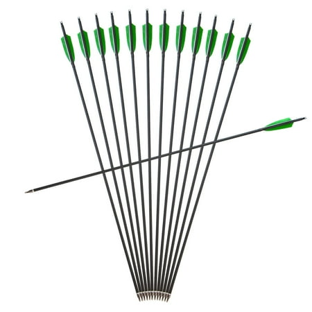 SHARROW Archery 30 Carbon Arrows With 4 Turkey Feather Spine 500 12 Pack