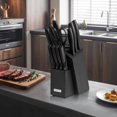 thumbnail image 7 of Kitchen Knife Set with block and Sharpener, 13 Pieces German Stainless Steel Knife Block Set for Chopping, Professional Chef Knife, Lightweight, Black Anti-slip Handle, Dishwasher Safe, 7 of 7