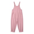 thumbnail image 6 of Womens Jumpsuit Sleeveless Casual Summer Overalls Jumpers Adjustable Strap Baggy Wide Leg Long Pants Rompers with Pockets Pink, 6 of 7