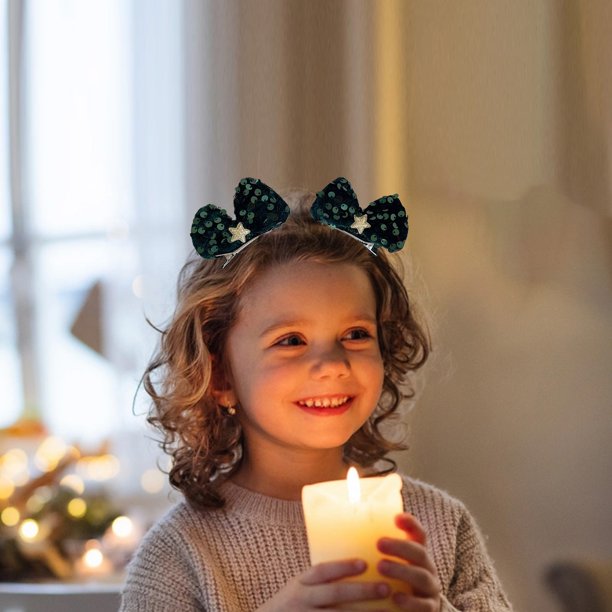Xihbxyly Artículo En Liquidación Pinzas En Estrella y Lentejuelas Navideñas, Diadema de Princesa En Otoño E Invierno, Botones En La Cabeza, Pinzas En El Pelo, Bandas En Lentejuelas