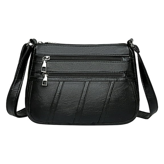 Jierger Fashion Ladies Solid Color Large Capacity Leather Shoulder Bag Messenger Bag for Women Shoulder Purses and Handbags for Men Women Outdoor Travel