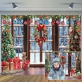 thumbnail image 4 of 10x10ft Christmas Window Winter Natural Scenery Backdrop Art Red Xmas Tree Photography Backdrops Snow Holiday Photobooth Portrait Party Banner Festival Photo Studio Props Supplies, 4 of 5