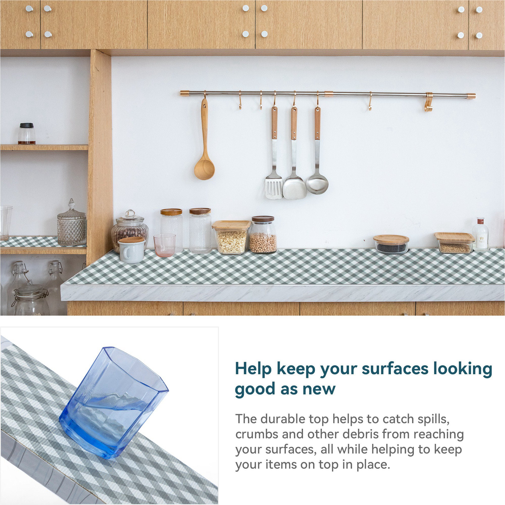 Metronic Shelf Liner 17.5 in x 30 ft, Cabinet Liner for Kitchen Cabinets  and Drawer, Non-Slip Drawer Liners,Clear 