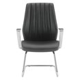 thumbnail image 3 of Scranton & Co Black Fabric Visitor Chair with Chrome Sled Base, 3 of 19