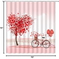 thumbnail image 3 of Valentine''s Day Shower Curtain Red Pink Romantic Heart Tree Balloon Bike Love Lover Couple Creative Bathroom Decor Fabric Curtain with Hooks, 3 of 3
