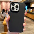 thumbnail image 1 of Fashion Candy Colors Soft Phone Case for IPhone 11 12 14 13 15 Pro Max 14Plus Camera Bumper Shock Protection Matte Cover Coque black For iPhone 14 Pro, 1 of 6