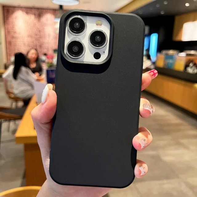 Fashion Candy Colors Soft Phone Case for IPhone 11 12 14 13 15 Pro Max 14Plus Camera Bumper Shock Protection Matte Cover Coque black For iPhone 14 Pro
