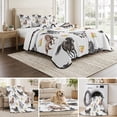 thumbnail image 6 of King Quilt Set 96''x106'', Spring Flowers Lightweight Bedspread Coverlet Set with 2 Pillow Shams, Black Brown White Horse Country Vintage Breathable All Season Quilt Bedding for Bedroom/Guest Room, 6 of 9
