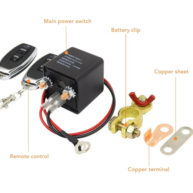 12V Car Remote Control Power Off Switch Shockproof Sensitive Compact for Pickup Trucks Agricultural Vehicles