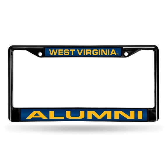 West Virginia-ALUMNI-Mountaineer's Black Metal License Plate Frame Holder