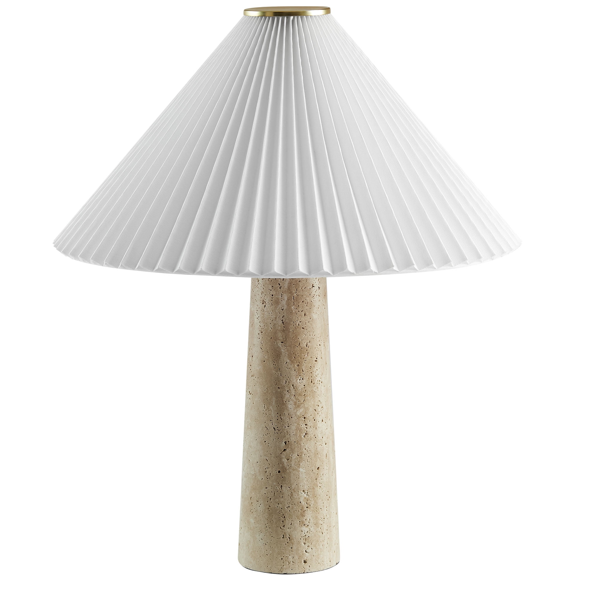 Modway Cove Table Lamp With Pleated Shade in Travertine