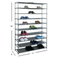 thumbnail image 5 of Home Basics 50 Pair Non-Woven Multi-Purpose Stackable Free-Standing Shoe Rack, Grey (2 Pack), 5 of 7
