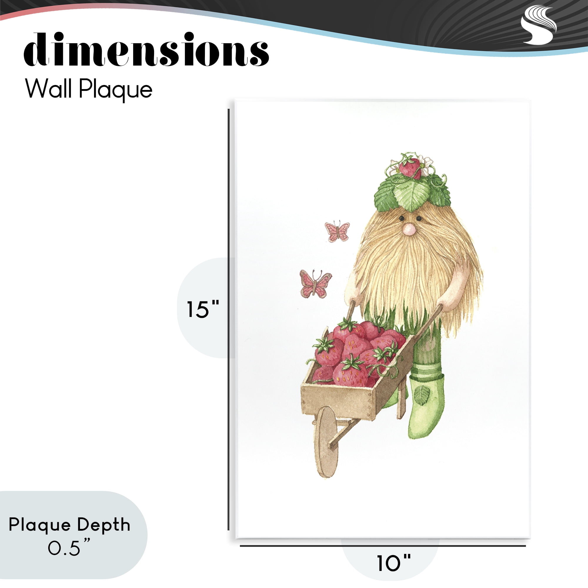 Stupell Industries Garden Elf with Wheelbarrow Wall Plaque Art, design by Nancy Overton