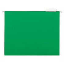 Deluxe Bright Color Hanging File Folders, Letter Size, 1/5-Cut Tab, Bright Green, 25/Box