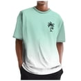 thumbnail image 4 of TSADFHJI Chemises pour Hommes Manches Courtes Coton Automne T-Shirt Imprimé Numérique 3D Manches Courtes Col Rabattu TTG Vert Menthe, 4 of 5