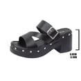 thumbnail image 5 of BRGZLK Women's Open Toe Sandals Fashion Casual Studded Design Outerwear Versatile Flip-Flop Summer Novel Round Toe Flat Slip-On Sandals for Party Wedding Black 8.5, 5 of 8