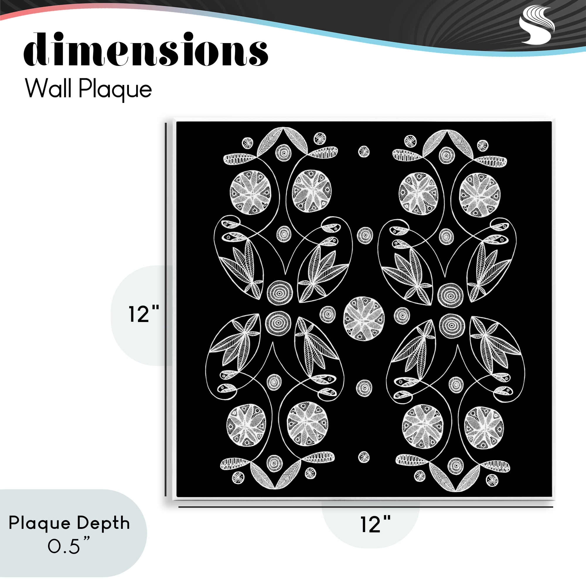 Stupell Industries Symmetrical Flower-Like Patterns Wall Plaque Art, design by El Perkin