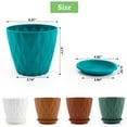thumbnail image 3 of FOUKUS 6 inch Plastic Plant Pots: 5 Pack Indoor Planters with Drainage and Tray Outdoor Flower Pots, Multicolor, 3 of 6